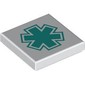 Tile 2 x 2 with Dark Turquoise Star of Life print