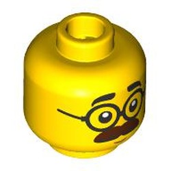 LEGO part 28621pr9657 Minifig Head with print in Bright Yellow/ Yellow