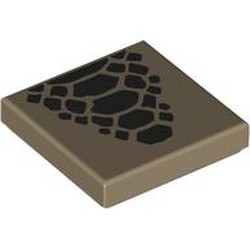 LEGO part 3068bpr9323 Tile 2 x 2 with print in Sand Yellow/ Dark Tan