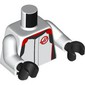 Torso, Racing Suit, Black/Red Markings, Red 'H' print, White Arms, Black Hands