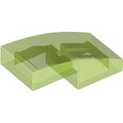 LEGO part 11477 Slope Curved 2 x 1 No Studs [1/2 Bow] in Transparent Bright Green/ Trans-Bright Green