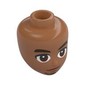 Minidoll Head Dark Brown Eyebrows, Reddish Brown Eyes, Goatee