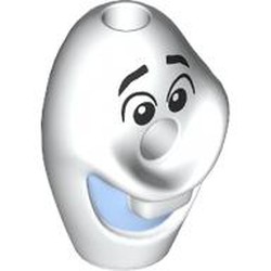 Minifig Head Special with Hole in Center and Top, Bright Light Blue Mouth (Olaf) Print