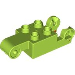 LEGO part 6530699 Duplo Brick 2 x 4 with 4 Studs and Hinge Male and Female in Bright Yellowish Green/ Lime