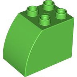 LEGO part 11344 Duplo Brick 2 x 3 x 2 with Curved Top in Bright Green