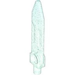 LEGO part 23860 Weapon Sword, Blade with Bar, Double Edge in Transparent Blue with Opalescence/ Satin Trans-Light Blue