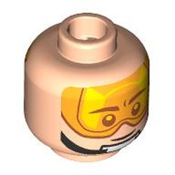 LEGO part 28621pr0055 Minifig Head with print in Light Nougat