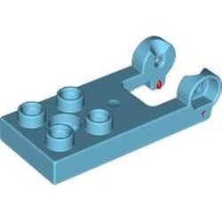 LEGO part 65084 Duplo Plate 2 x 3 with 4 Studs and Reinforced Hinge in Medium Azure