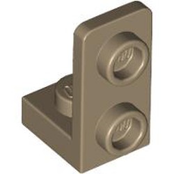 LEGO part 73825 Bracket 1 x 1 - 1 x 2 Inverted in Sand Yellow/ Dark Tan