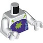 Torso Jumpsuit, Dark Purple Chest, Blue Webs, Lime Ghost Spider Logo print, White Arms and Hands