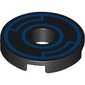 Tile Round 2 x 2 with Hole with Blue Circles print