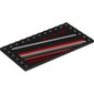 Plate Special 6 x 12 with Studs on 3 Edges with Diagonal Red/White Stripes print