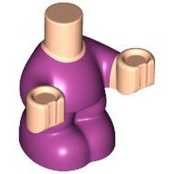 LEGO part 111388pat0002 Minidoll Baby Body with Magenta Body, Light Nougat Hands pattern in Light Nougat