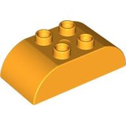 LEGO part 98223 Duplo Brick 2 x 4 Curved Top in Flame Yellowish Orange/ Bright Light Orange