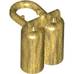 LEGO part 3838a Minifig Neckwear Airtanks with Large Holes in Warm Gold/ Pearl Gold