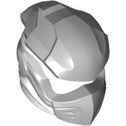 LEGO part 5990pat0001 Helmet, Ninja with Wraps White Pattern in Medium Stone Grey/ Light Bluish Gray