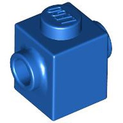 LEGO part 47905 BRICK 1X1 W. 2 KNOBS in Bright Blue/ Blue