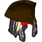 Hair and Hat, Dreadlocks with Beads, Red Bandana, Dark Brown Tricorne print [SINGLE MOLD]