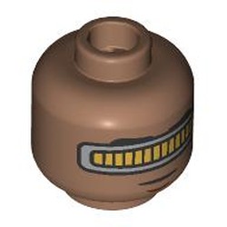 LEGO part 28621pr9532 Minifig Head Geordi La Forge with print in Medium Brown