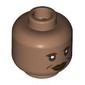 Minifig Head Guinan, Reddish Brown Eyebrows, Lips, Wrinkles, Smile, Open Mouth / Closed Mouth