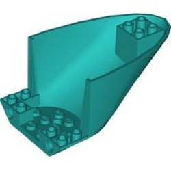 LEGO part 7245 Aircraft Fuselage Curved Aft Section 6 x 10 Bottom, Pinholes in Bright Bluish Green/ Dark Turquoise