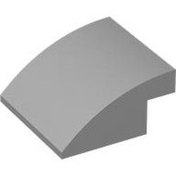 LEGO part 7249 Brick Curved 4 x 4 x 1 2 / 3 in Medium Stone Grey/ Light Bluish Gray