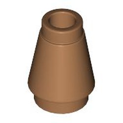 LEGO part 59900 Cone 1 x 1 [Top Groove] in Medium Nougat