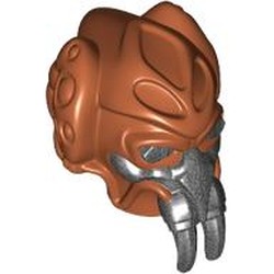 LEGO part 111870pat0001 Minifig Head Special, Kel Dor with Pearl Titanium Mask pattern (Plo Koon) in Dark Orange