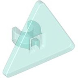 LEGO part 30259 Road Sign Clip-on 2.2 x 2.667 Triangular in Transparent Light Blue/ Trans-Light Blue