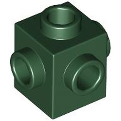 LEGO part 4733 Brick Special 1 x 1 Studs on 4 Sides in Earth Green/ Dark Green