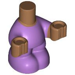 LEGO part 111388pat0003 Minidoll Baby Body with Medium Lavender Body, Medium Nougat Hands pattern in Medium Nougat