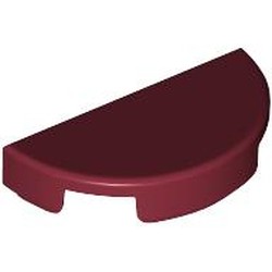 LEGO part 1748 Tile Round 1 x 2 Half Circle in Dark Red