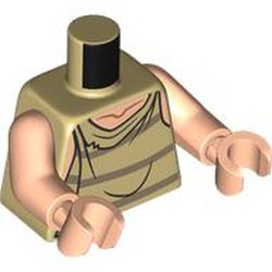 LEGO part 973c02h02pr0006 Torso, Light Nougat Arms and Hands with print in Brick Yellow/ Tan