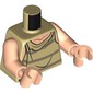 Torso Tatty Vest, Light Nougat Neck, with 3 Stripes Print (Dobby), Light Nougat Arms and Hands
