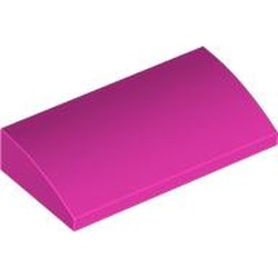 LEGO part 88930 Slope Brick Curved 2 x 4 x 2/3 No Studs, with Bottom Tubes in Bright Purple/ Dark Pink