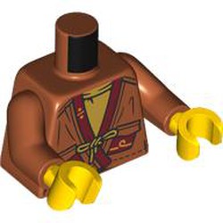 LEGO part 973c41h01pr0003 Torso, Dark Orange Arms, Yellow Hands with print in Dark Orange