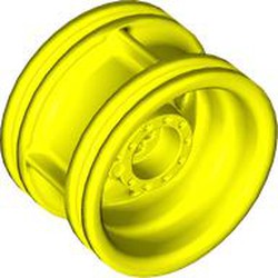 LEGO part 56145 Wheel 30.4 x 20 without Pinholes, with Reinforced Rim in Vibrant Yellow