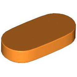 LEGO part 1126 Tile Round 1 x 2 in Bright Orange/ Orange