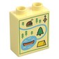 Duplo Brick 1 x 2 x 2 with Map, Ladybug, Trees, River, Lake, Tent, Cano print