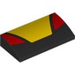 Slope Brick Curved 2 x 4 x 2/3 No Studs with Yellow Trapezoid, Red Triangles print