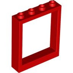LEGO part FRAME 1X4X4 in Bright Red/ Red