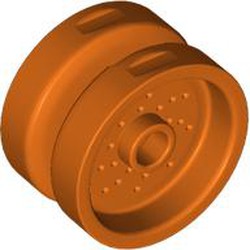 LEGO part 66727 Wheel 18 x 12 with Pin Hole and Stud in Reddish Orange