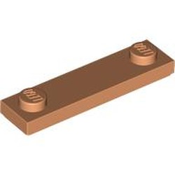 LEGO part 41740 Plate Special 1 x 4 with 2 Studs with Groove [New Underside] in Nougat