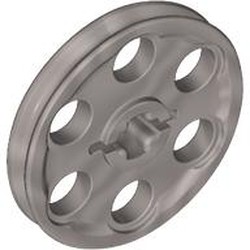 LEGO part 4185 Technic Wedge Belt Wheel [aka Pulley] in Silver Metallic/ Flat Silver