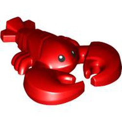 LEGO part 27152pr0002 Animal, Lobster with Large Black Eyes with White Pupils Print in Bright Red/ Red