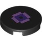 Tile Round 2 x 2 with Pixelated Lavender/Dark Purple Eye print