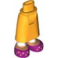 Minidoll Hips and Skirt with Ankles with White Pants, Medium Nougat Legs, Magenta Shoes with Orange Dots print