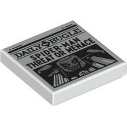 Tile 2 x 2 with Newspaper Daily Bugle 'SPIDER-MAN THREAT OR MENACE' print