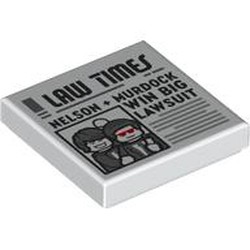 Tile 2 x 2 with Newspaper Law Times 'NELSON + MURDOCK WIN BIG LAWSUIT' print