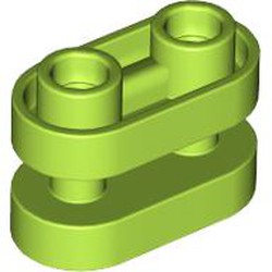 LEGO part 77808 Brick Special 1 x 2 Rounded  with Center Bars in Bright Yellowish Green/ Lime